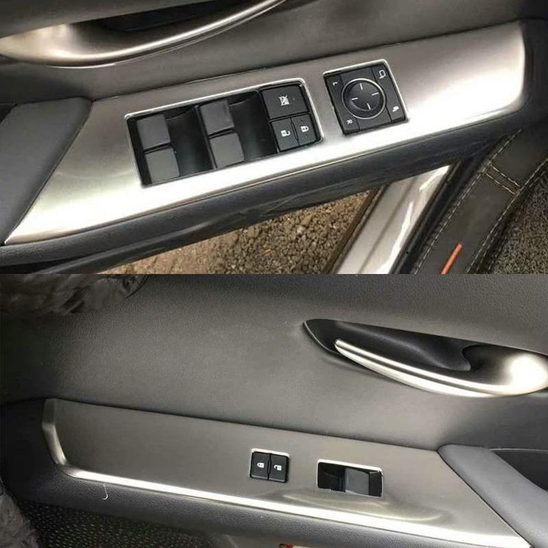 4pcs Stainless Steel Window Switch Lift Cover Trims Button Panel Trim Cover Decorative Accessories For Lexus UX