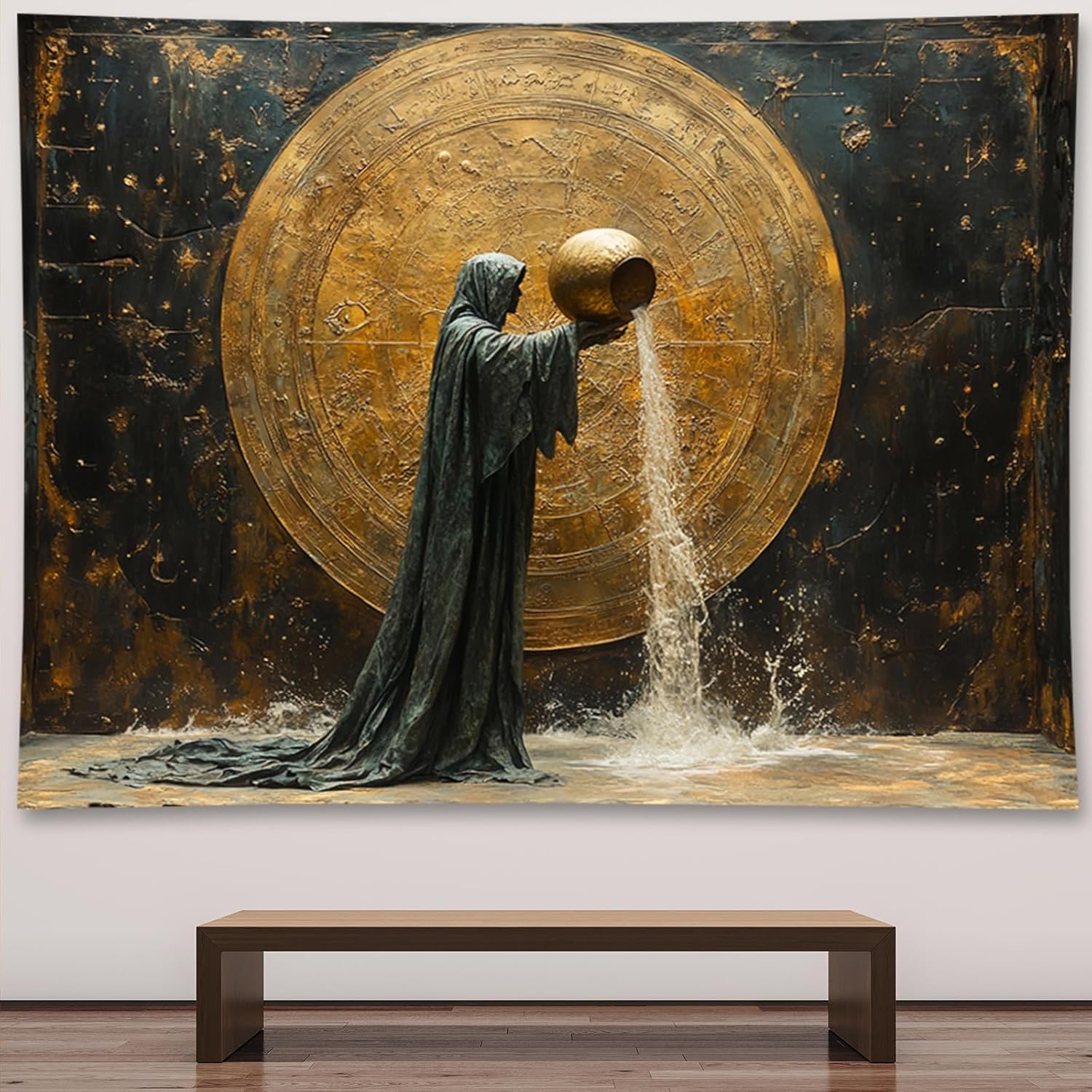 Vintage Zodiac Aries Tapestry Wall Hanging Astrology Home Decoration Aesthetics Suitable Bedroom Living Room Dormitory Office 74x94cm(29x37in)