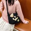 Adorable Canvas Shoulder Bag For Women Cute Cartoon Design For Students Daily Use