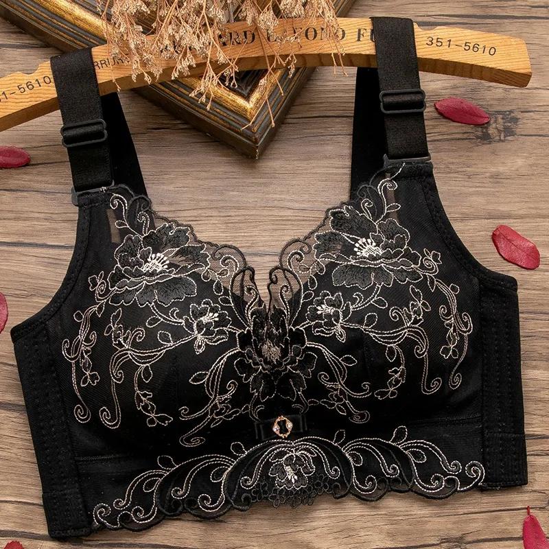 

Жіноча білизна без кісточок, зібрана, сексуальний вишитий бюстгальтер для підтримки грудей, щоб запобігти обвисанню. 32/70A