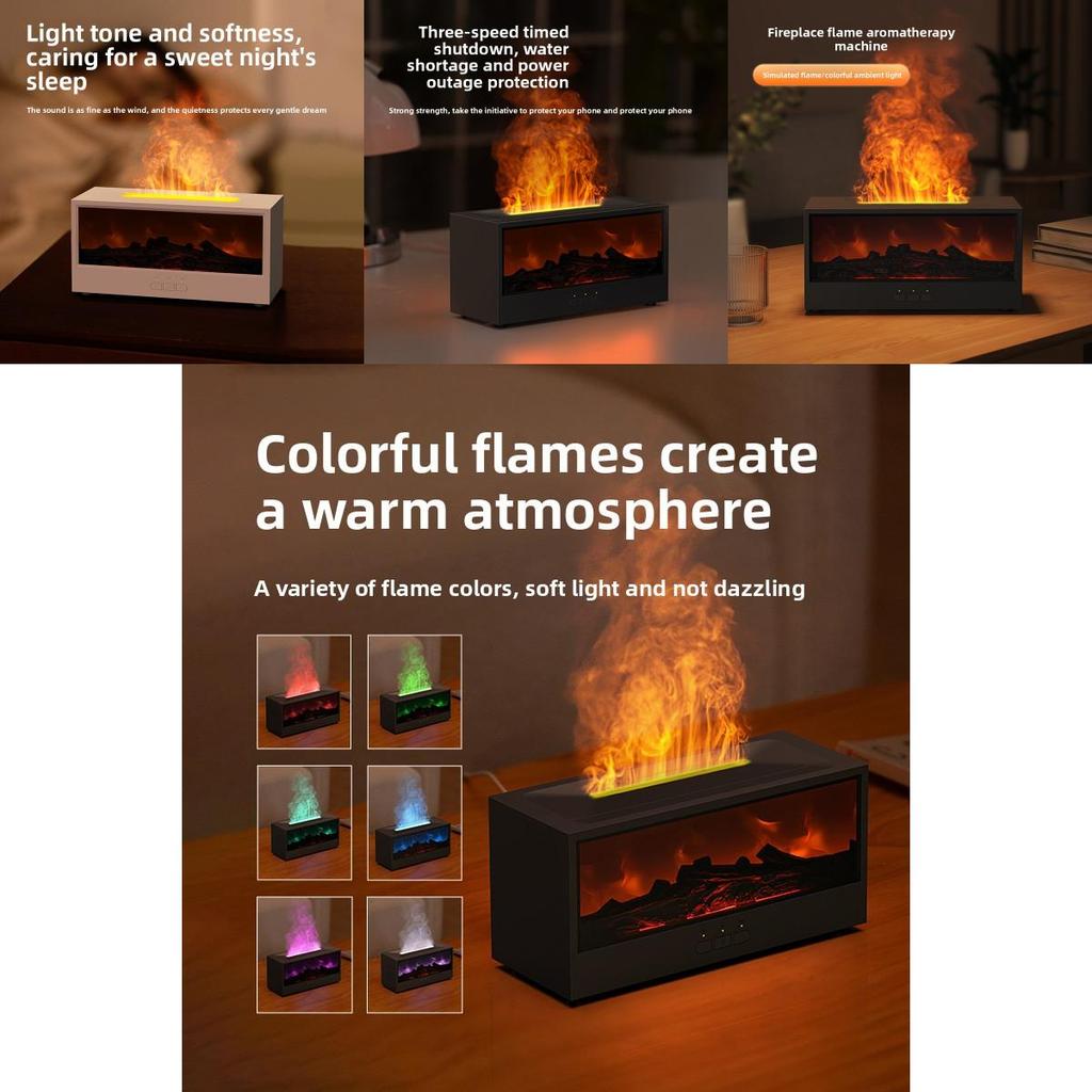 Crossborder Fireplace Aromatherapy Machine With 3d Flame Usb Rechargeable For Home And Office Use