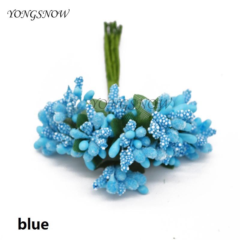 24 Stück/Los Maulbeerblütenstaub Künstliche Blumen Staubfäden / DIY Stempel für Blütenköpfe Hochzeitsfeier Scrapbooking Basteldekoration