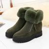Botas de Nieve de Invierno para Mujer de Ante con Puntera Redonda Nuevas Botas Casuales con Plataforma de Invierno para Mujer con Cordones Botas Martin Planas para Mujer