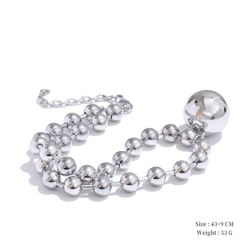 

Yhpup High Quality Beads Chain Metal Heart Star Round Ball Necklace Pendant Waterproof Texture Smooth Stainless Steel Jewelry