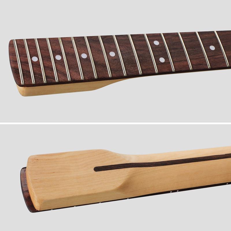 6-String Matte Maple Electric Guitar Neck with 22 Frets, Rosewood Fingerboard, and Bone Nut.