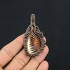 Carved Fish Bone Pendant, 999 Copper Wire Wrapped Jewelry, Gemstone Pendant, Gift For Her Handmade Dainty Jewelry
