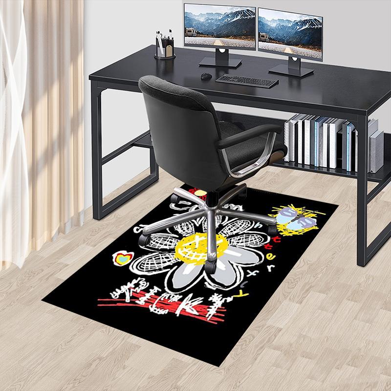 1pc Crown Butterfly Home Office, Durable Polyester Floor Mat with Easy, Office Decor, Urban Style, Nonslip Backing