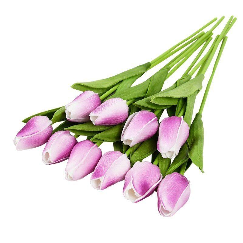 10Pcs Tulip Artificial Flower Real Touch Artificial Bouquet PU Fake Flower for Wedding Decoration Flowers Home Garden Decor