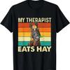 My Therapist Eats Hay - Retro Vintage Horse Lover Equestrian T-Shirt