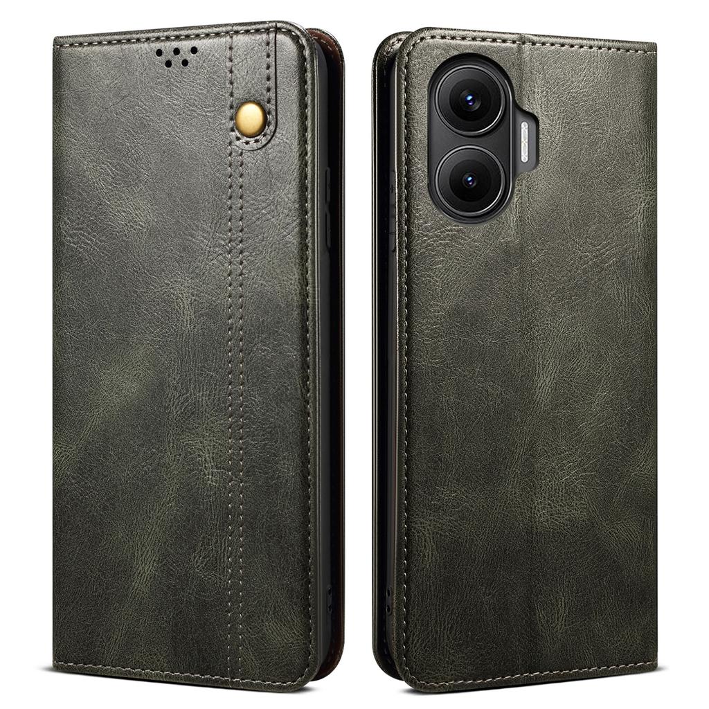 For Xiaomi Poco F7 5G/Redmi Turbo 4 Pro 5G Case Crazy Horse Texture Waxy Leather Wallet Stand Phone Cover