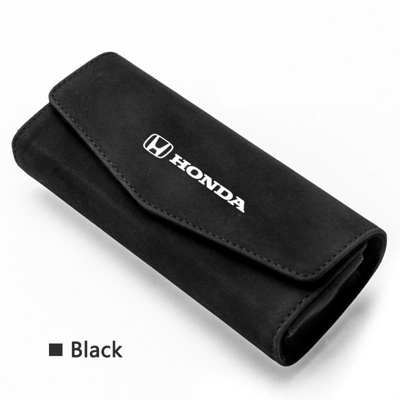 AAAHL1 Suede Car Glasses Case Sunglasses Storage Box Clip For Honda Civic Accord Fit CRV Jazz Odyssey Prelude Insight Legend Stream HRV