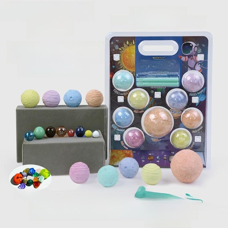 Planet Exploration Plaster Archaeology Toy For Kids With Solar System Puzzle Set