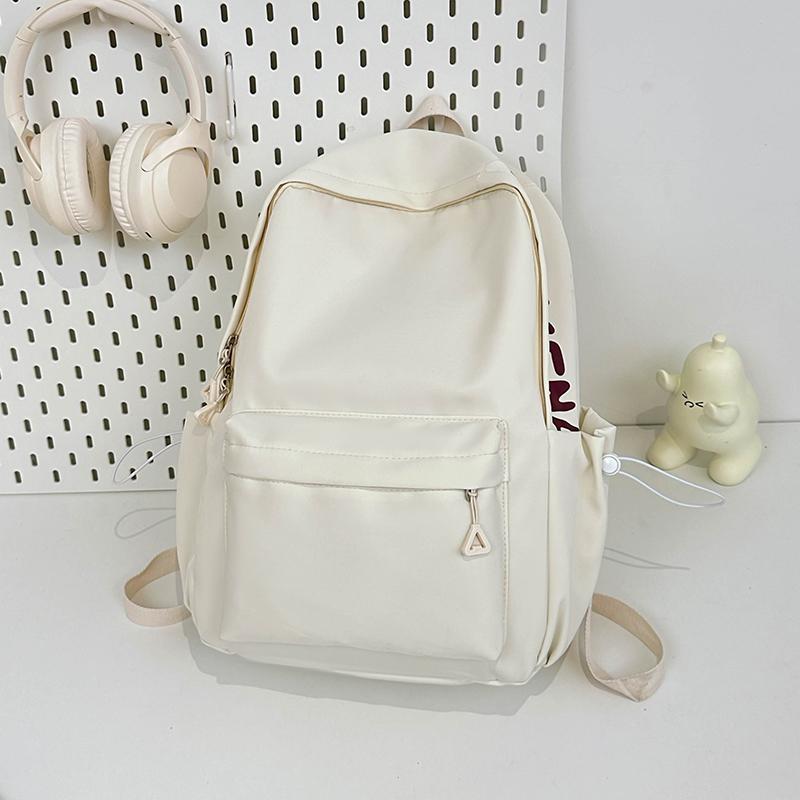 

Водонепроницаемый нейлоновый рюкзак для женщин. Простой однотонный рюкзак для путешествий для девочек-студенток. бежевый