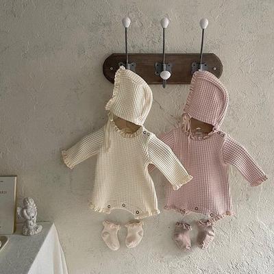 Korejiešu vafeles kombinezons zīdainim - Jaundzimušā un mazuļa body pavasarim/rudenim