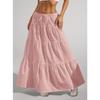 2025 Summer Fashion Lace-up Big Swing Skirt Loose Elegant Casual Simple A-line Ruffled Party Long Skirts Sweet Simple Party Office Clothing