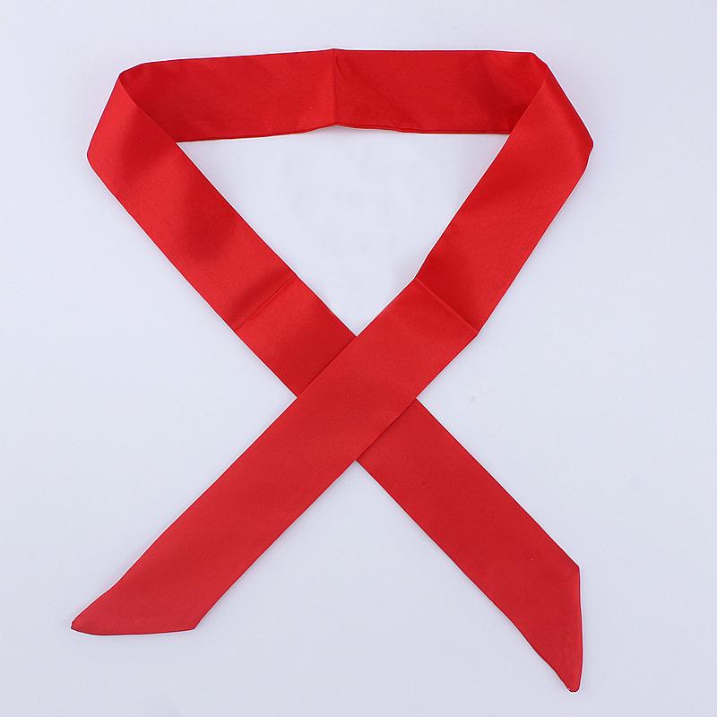 4x100cm Satin Silk Narrow Scarf Neckerchief Solid Neck Scarves Long Silk Thin Scarf Tie Black Bag Ribbon Headbands Choker