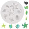 Seashell Conch Starfish Fish Pastry Baking Mold for Cookie Candy Marine Theme Cake Fondant Silicone Mould
