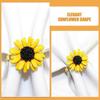 Fall Napkin Rings Sunflower for Wedding Table Settings 4Pcs Decor