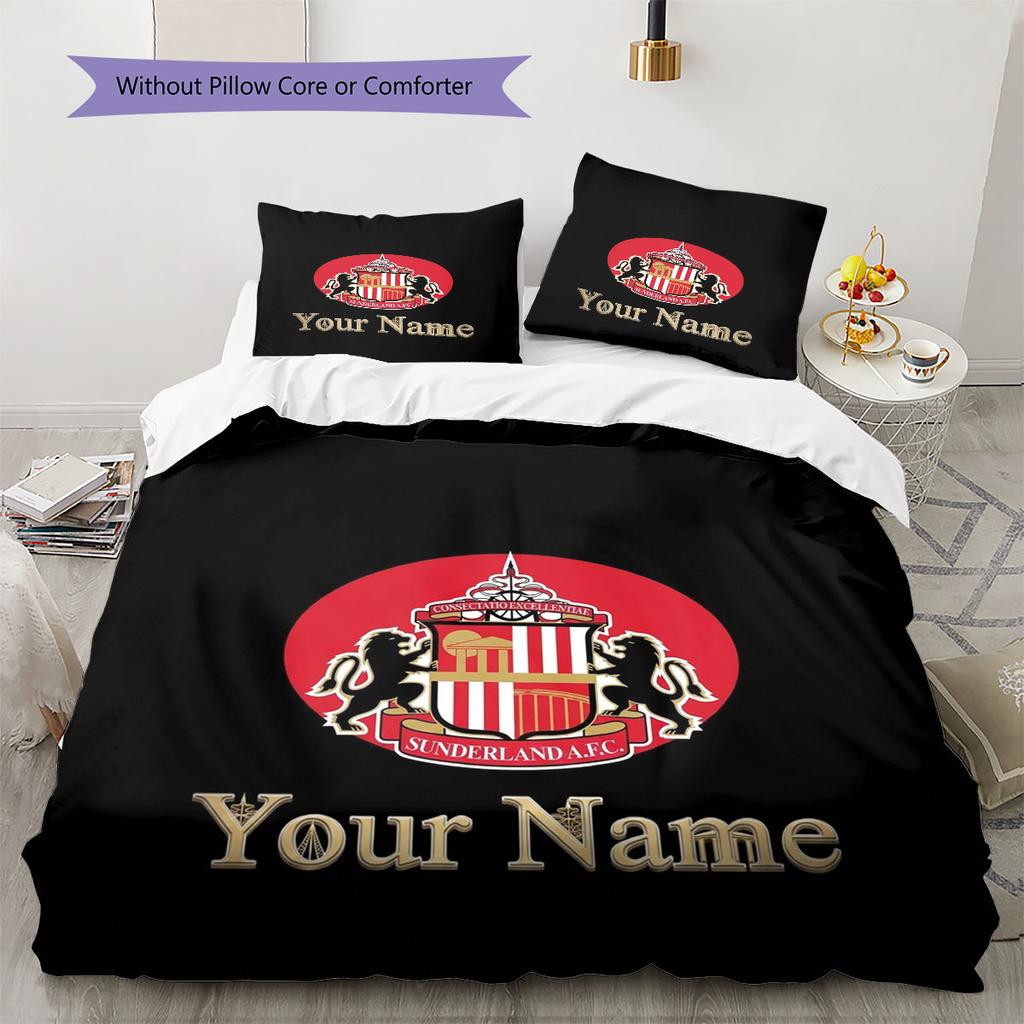 Sunderland A.F Custom Name Pattern Bedding,Quilt Set Quilt Cover Pillowcase Home Birthday Gift(1 * duvet cover + 2 * pillowcase, without core)