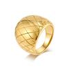 2026 Grid High-end Gold-plated Ring, Feminine Design, Simple and Fashionable Hand Jewelry