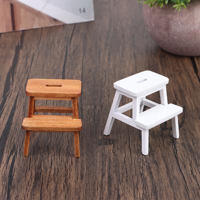 1:12 Dollhouse Miniature Stools Step Stool Square Stool Small Bench Model Living Room House Furniture Decor Toy
