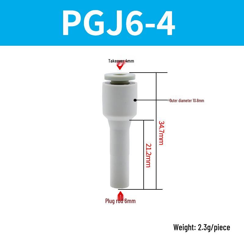 Elbow Pipe Plug Reducer Bush PGJ6-4 8-6 12-6 16-10 Blue-Black-White Male-Female