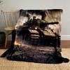 "Steampunk Tank In Battle Scene" Patterned Blanket, Flannel, Suitable for All Seasons, Home Decor, Warm and Cozy