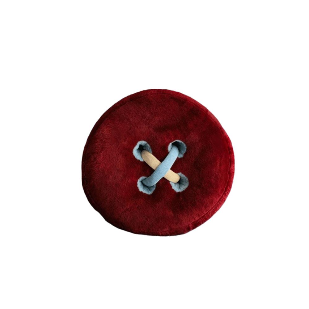Round Button Accent Pillow Soft Sofa Cushion Cozy Simulation Button Pillow Bedroom красный