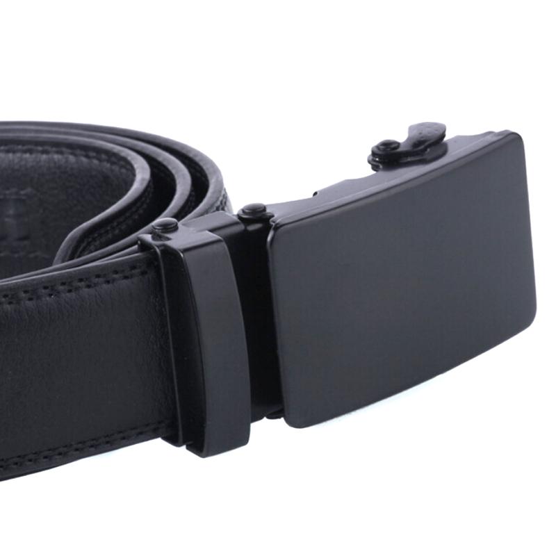 Men'S Automatic Buckle Belt Slip Buckle Business Casual Leather Waist Belt