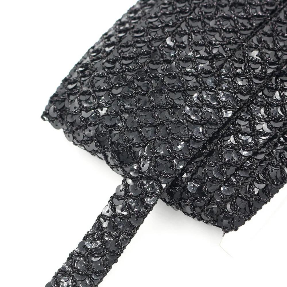 Sequin Lace Trim 2cm Wide Decoration Applique Fashion Braided Ribbons  for Dance Dress Clothes