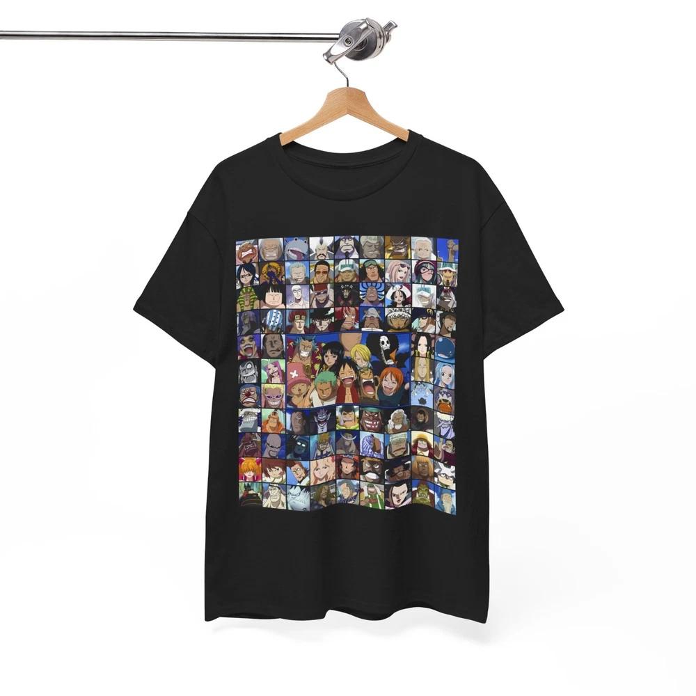 One Piece Characters Luffy Shirt Straw Hat Crew Otaku Chibi Anime Tshirt S