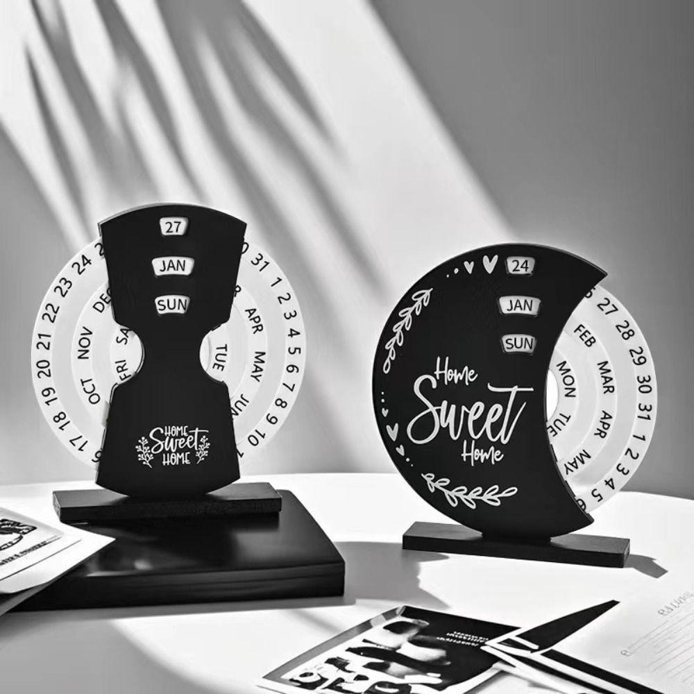 Adjustable Manual Rotating Desk Calendar Eternal Desktop Calendar  Student Dormitory