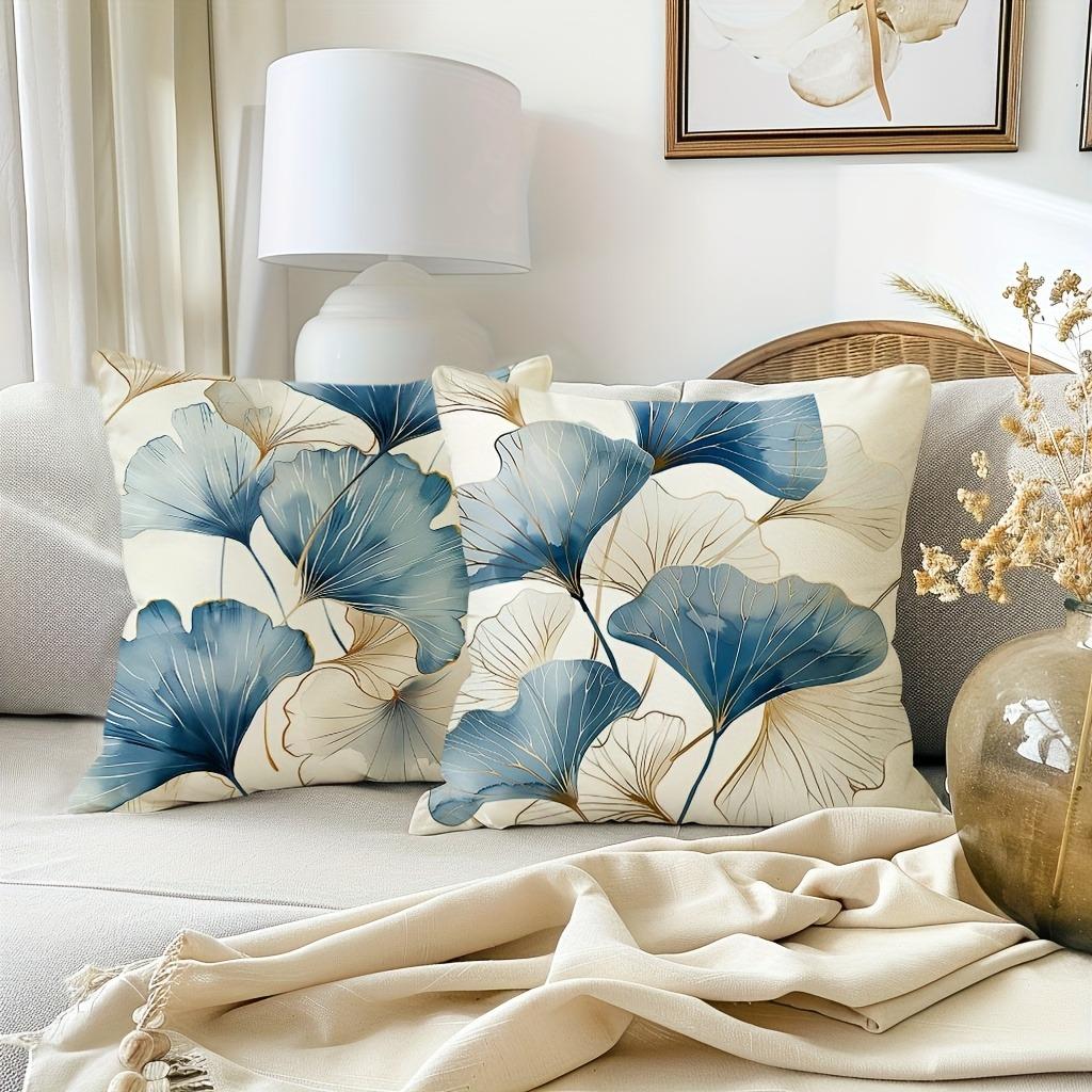 Artistic Ginkgo Leaf Pillow CoversLiving Room Sofa Cushion Cover, Soft and Comfortable, Bedroom Room Decoration