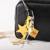 Popcorn Potato Chips Star Shaped Keychain PU Leather Star Keyring  Children Girl