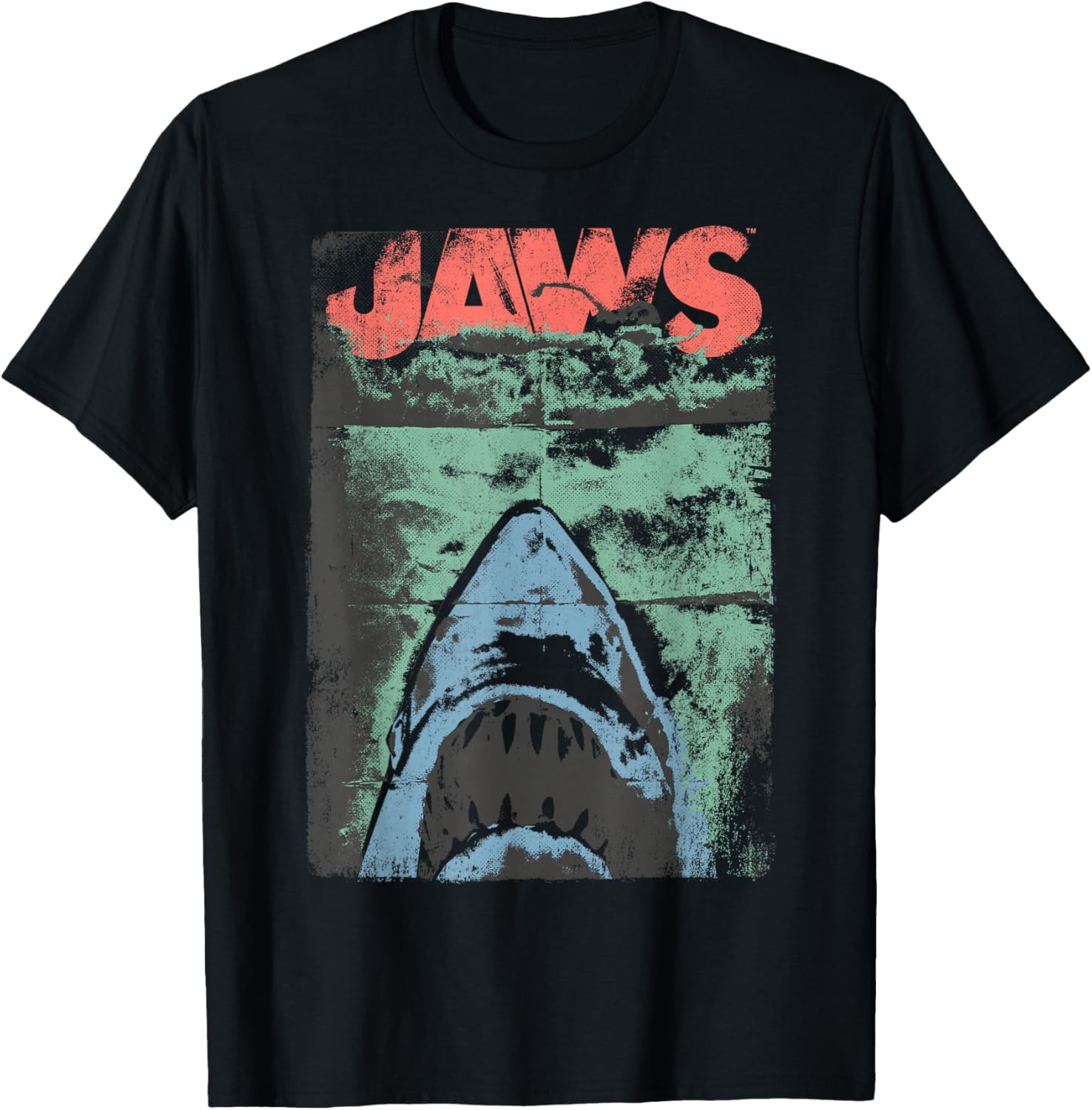 Jaws Distressed Retro Movie Poster T-Shirt S