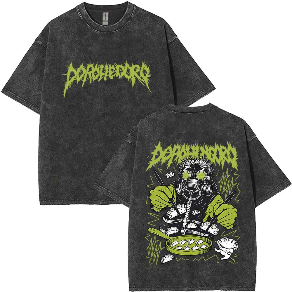 T-shirt Grafiche Vintage Lavate Anime Dorohedoro Kaiman Uomo Donna Gotica Manga Rock T-shirt Maschili T-shirt Oversize Streetwear