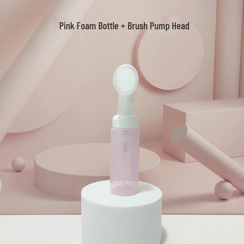 Pet Translucent Pink Press-to-Foam Refillable Cleanser/Mousse/Toothpaste Bottle, 60ml