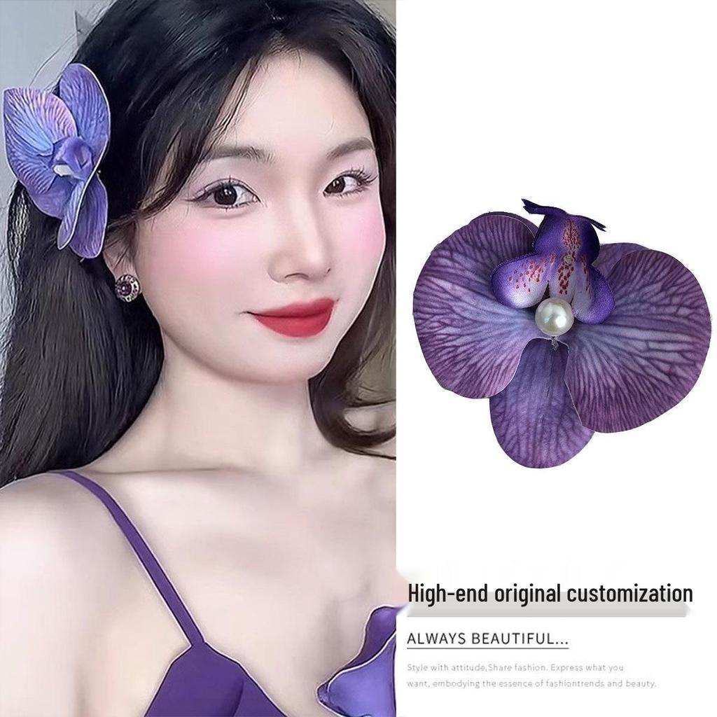 Yellow Frangipani Hibiscus Hair Clip - Tropical Beach Vacation Accessory