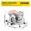 Commercial Meat Slicer, 200W Electric Deli Food Slicer, 350-400RPM Meat Slicer with 8" Carbon Steel Blade, 0 - 0.47 inch Adjustable Thickness Electric