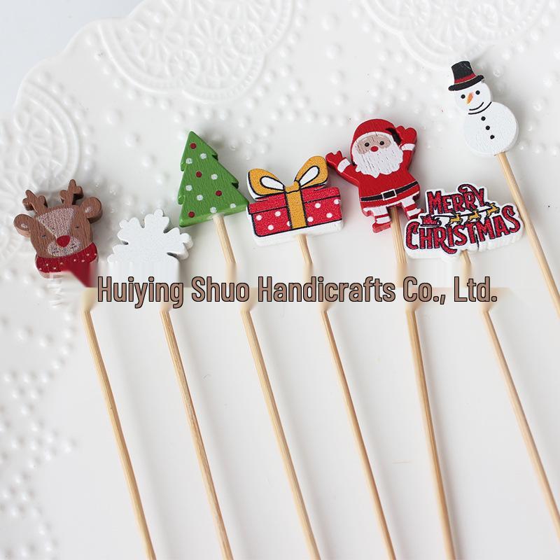 Moș Crăciun Bambus Cocktail de Crăciun și Frigarui de Fructe