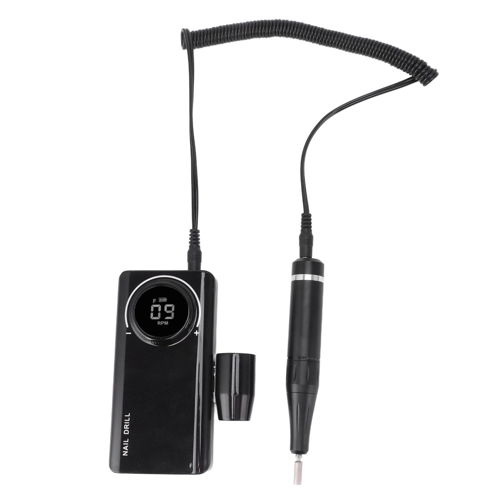 Electric Nail Drill Machine 35000RPM LED Display Rechargeable Nail Polishing Grinding Machine