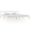 Solid Wood Bed White 200 x 200 cm