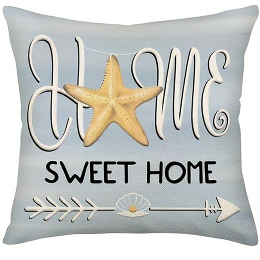 Short plush material pillowcaseBless Our Home Nautical Themed Pillow CoversLiving room sofa cushion cover soft and comfortable