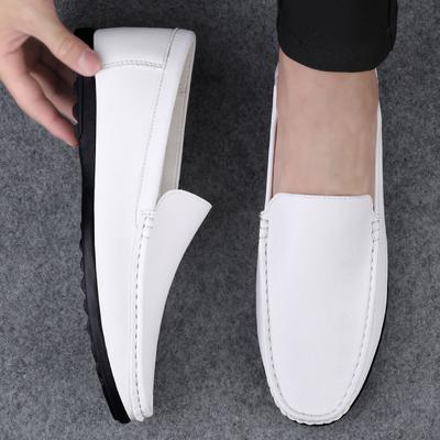 New Summer Men Loafers Slip On Dress White Driving Moccasins Footwear Man Casual Shoes Leather Soft Super Lightweight Male Shoes