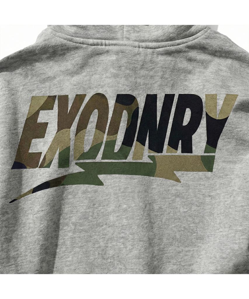 Extraordinary Camo Fill Logo Zip-Up Hoodie Melange Gray