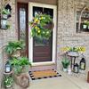 Artificial Flower Wreath with Lemon for Front Door, Spring Wreath for Front Door