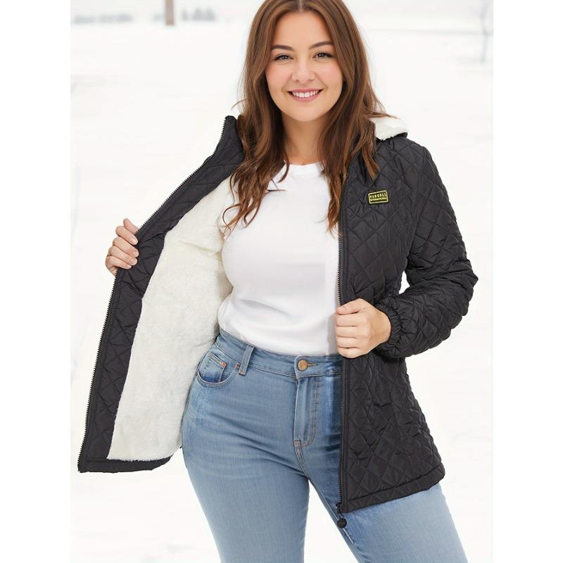 Oversized Women's Autumn and Winter Fleece Hooded Jacket Long Sleeve Coat Outerwear