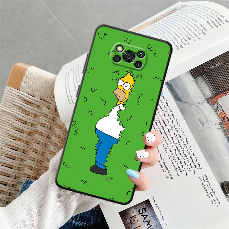 

Черный Мягкий Чехол для Телефона для Xiaomi Poco F8 M5 C50 X3 X4 X5 X7 Pro C71 C61 F1 C75 M3 M4 M7 Pro F3 Смешной Гомер Симпсон Poco X3