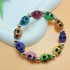 Horror Cool Creativity Fun Colorful Skull Elastic Bead Bracelet Halloween Punk Dark Ghost Handmade Bracelet Hip-hop Jewelry