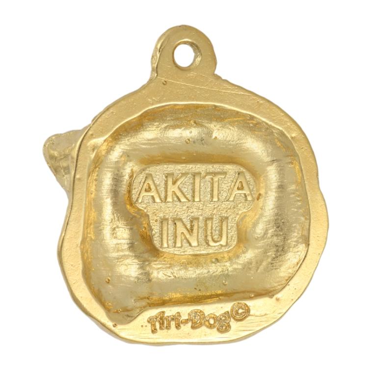 Akita, Akita Inu - Gilded key ring with dog in gift box, handbag decoration, luxury accessory by Art-Dog brand